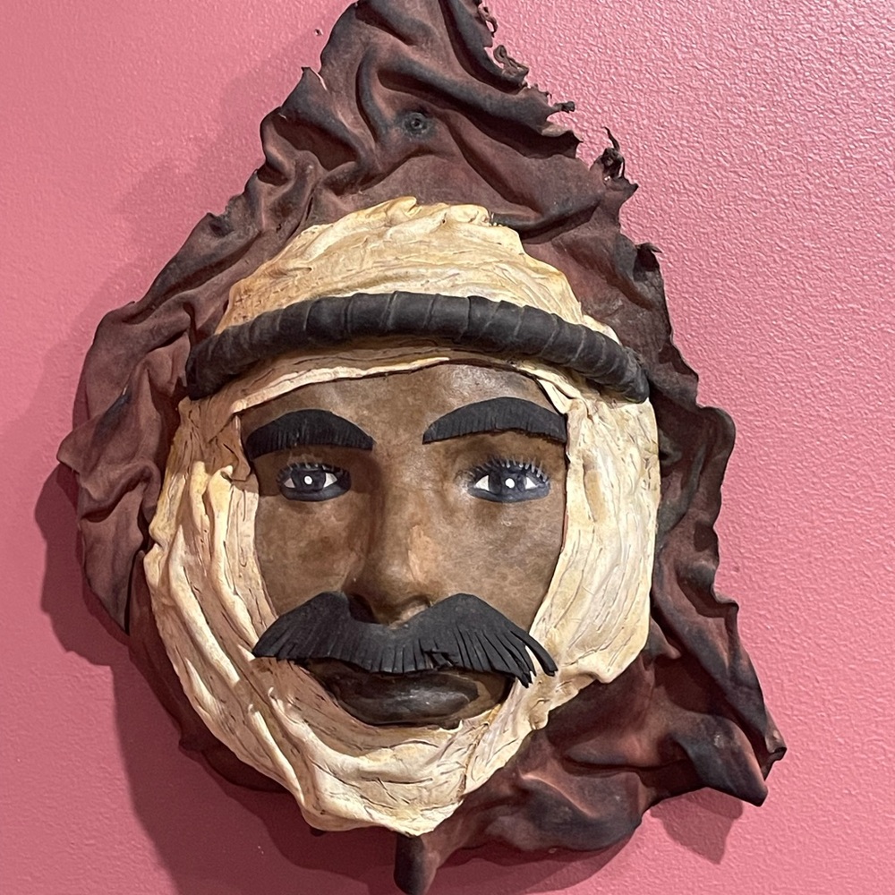 Marker Brown and Cream Face Leather Mask